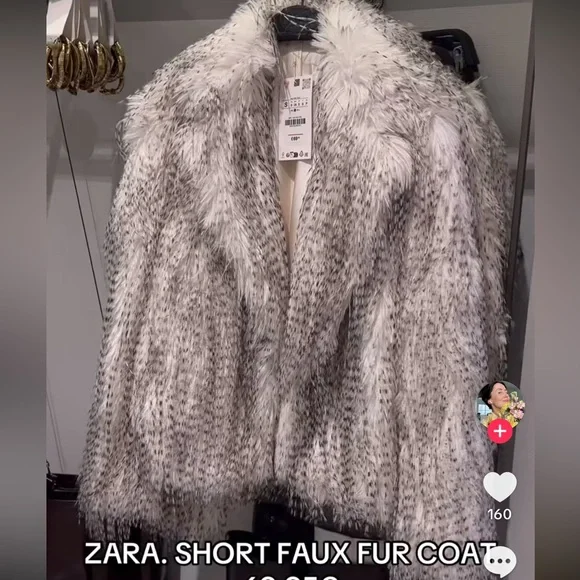 ZARA SHORT FAUX FUR COAT - Picture 15 of 16